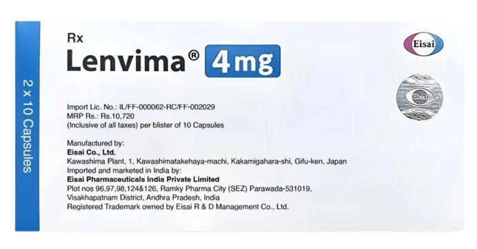 Lenvima 4mg Capsule - Oncology Division Medicine
