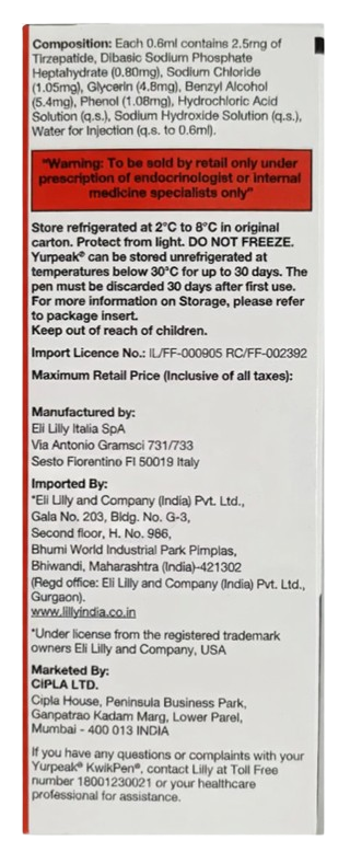 Yurpeak 2.5mg Kwikpen