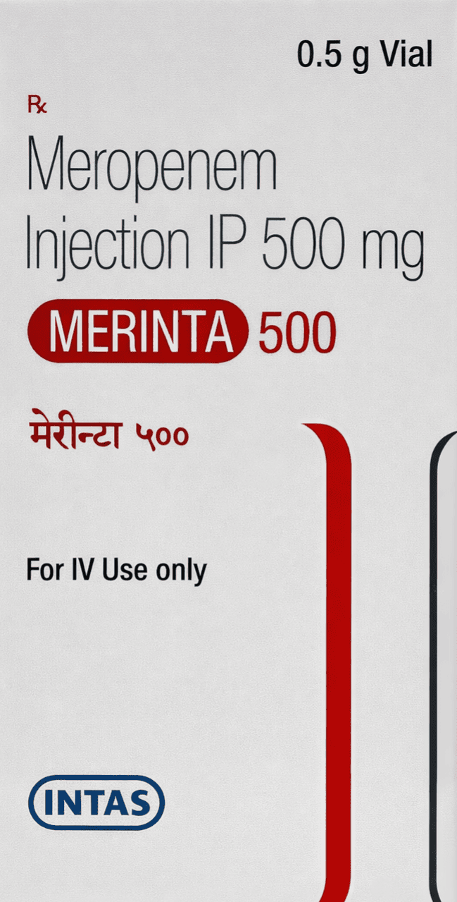 Merinta 500mg Injection - Antibiotics Division Medicine by Intas pharmaceutical pvt ltd