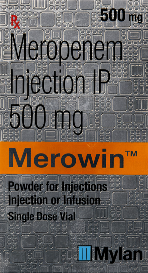 Merowin 500mg Injection - Antibiotics Division Medicine by Mylan Pharmaceutical pvt Ltd