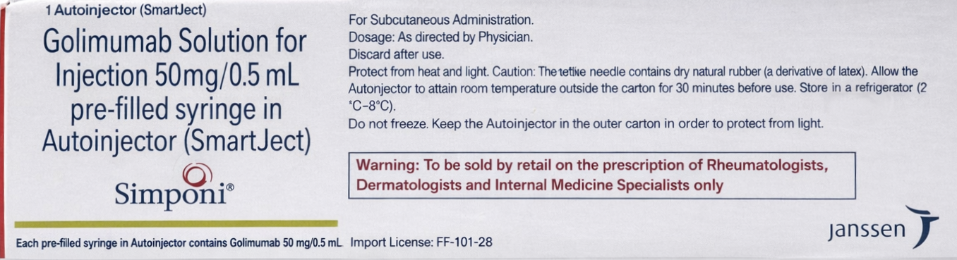 Simponi 50mg Injection - Rheumatology Division Medicine by Johnson & Johnson Pvt Ltd