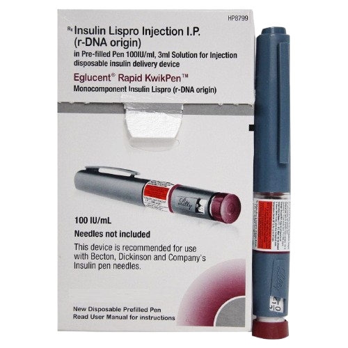 Eglucent Rapid Kwikpen 100IU/ml Injection 3 ml - Diabetes Division Medicine by Lupin Ltd