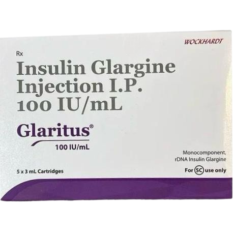 Glaritus 100IU/ml Cartridge 1 x 5 - Diabetes Division Medicine by Wockhardt Ltd