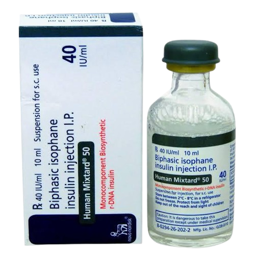 Human Mixtard 50 Injection 40IU/ml - Diabetes Division Medicine