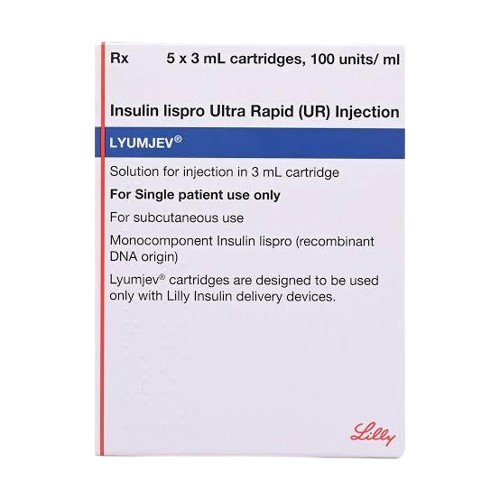 Lyumjev 100IU Cartridge 3ml - Diabetes Division Medicine by Eli Lilly & Company India Pvt Ltd