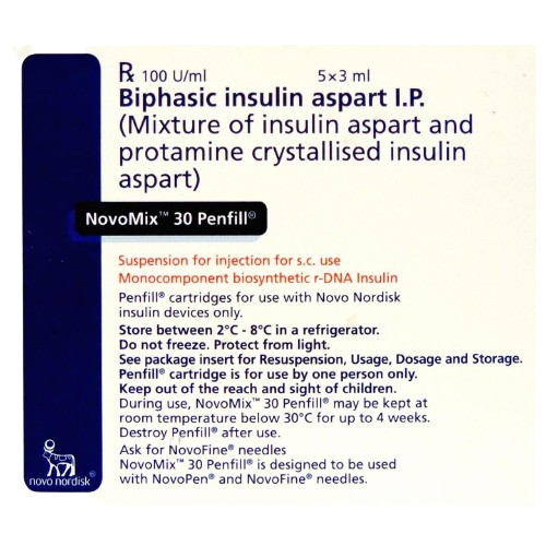Novomix 30 100IU/ml Penfill - Diabetes Division Medicine by Novo Nordisk India Pvt Ltd